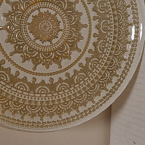 Vintage Reverse Painted Glass Serving Plate - Picture 7 of 16